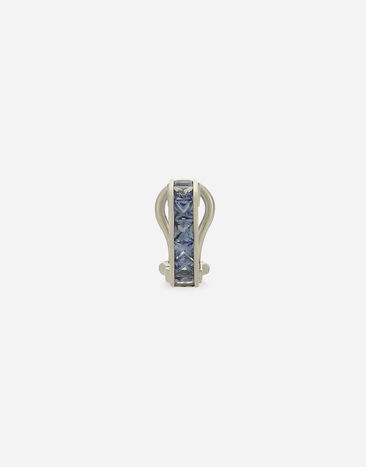Dolce & Gabbana Orecchino singolo Anna in oro bianco 18kt con zaffiri blu White WSQB4GWSALB