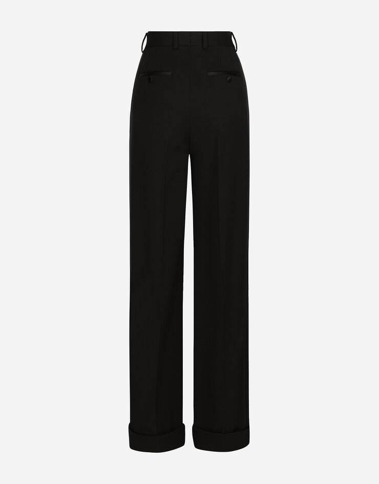 Dolce & Gabbana Flared wool gabardine pants Black FTC32TFU28J