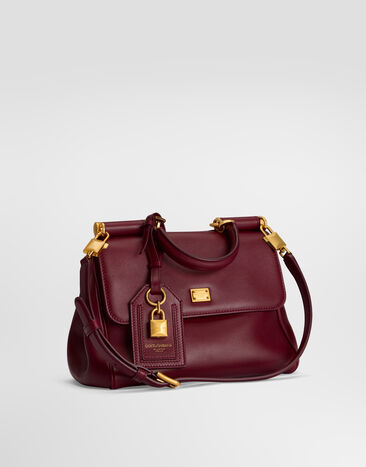 Dolce & Gabbana Small My Sicily handbag in plongé calfskin Bordeaux BB7781B7321