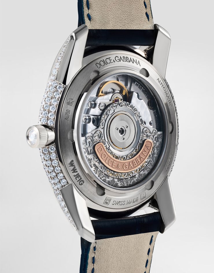Dolce & Gabbana Montre Special Pieces en or blanc avec pavé de diamants Dolce & Gabbana Montre Special Pieces en or blanc avec pavé de diamants Bleu/Or Blanc WWJE1GXPI02