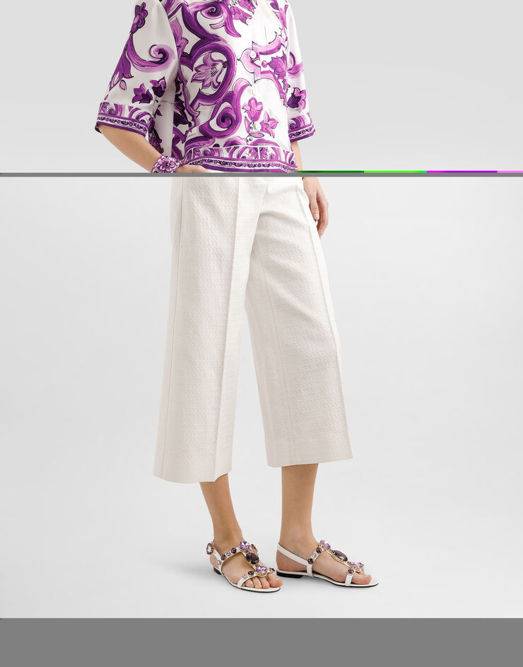 Dolce & Gabbana Stretch mat trousers White FTCC2TFU9AU