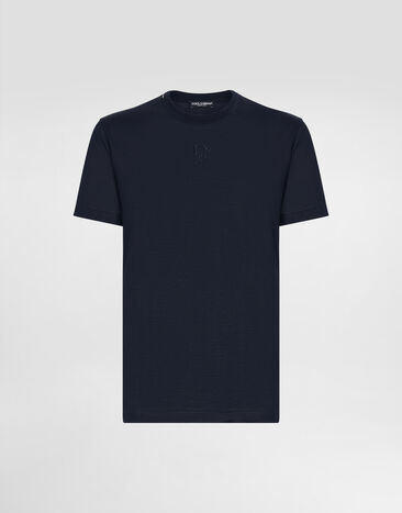 Dolce & Gabbana Silk T-shirt with logo Grey G8RN8ZFU75F