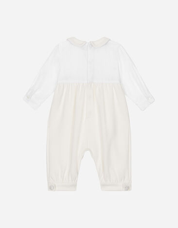 Dolce & Gabbana Jersey onesie with jacquard logo White L0EGG4G7J1E