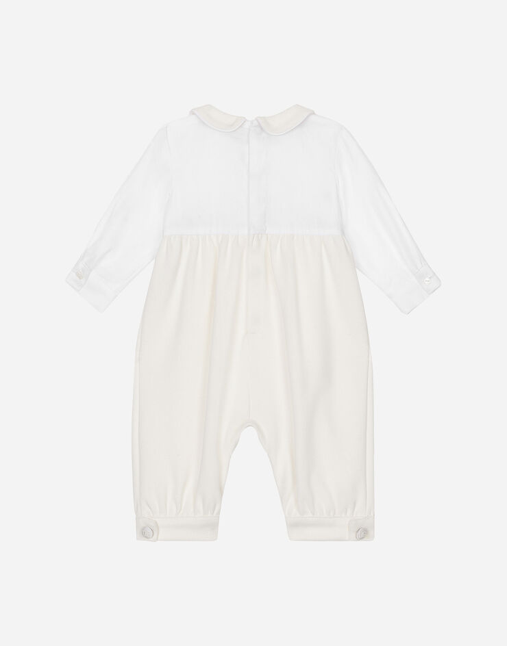 Dolce & Gabbana Jersey onesie with jacquard logo White L0EGG4G7J1E