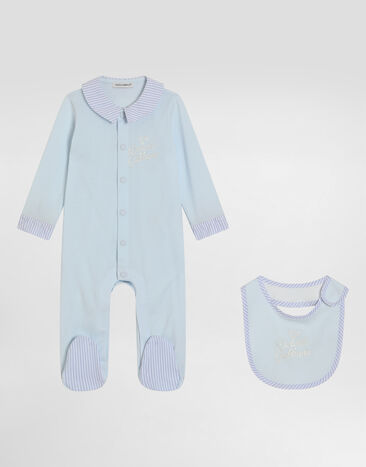Dolce & Gabbana 2-piece gift set in striped jersey and poplin Azure L11O96G7O1Y