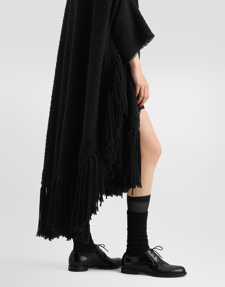 Dolce & Gabbana Bouclé cape coat Dolce & Gabbana Bouclé cape coat Black F0Y1STFUZFA
