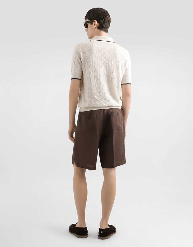 Dolce & Gabbana Pantaloni jogging in lino Marrone GP134TFU4LG
