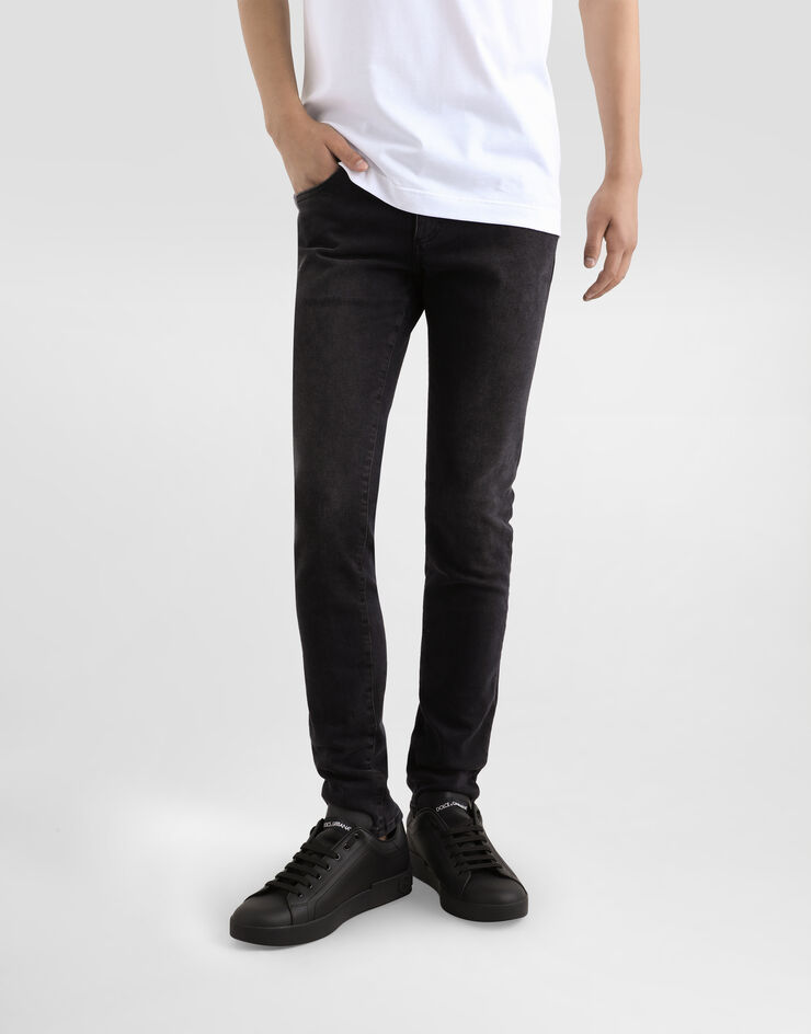 Dolce & Gabbana جينز سكيني مرن رمادي مغسول متعدد الألوان GY07LDG8HW4