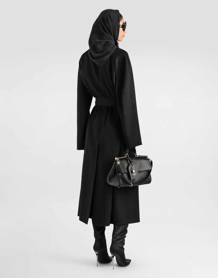Dolce & Gabbana Double-breasted cashmere trench coat Black F0W6JTHU2BX