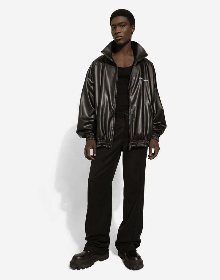 Dolce & Gabbana Faux leather bomber jacket Black G9ATMTFUSI5