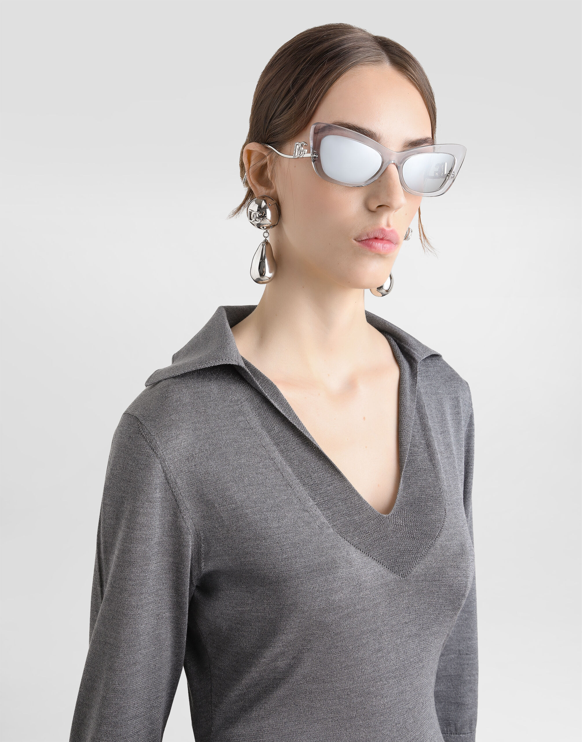 DG Crystal sunglasses in Transparent grey for Women