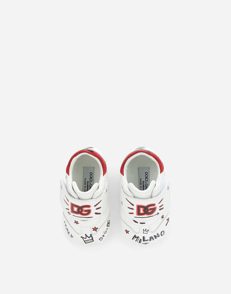 Dolce & Gabbana Sneaker aus Nappaleder Graffiti-Print DG-Logo Mehrfarbig DK0117AO886