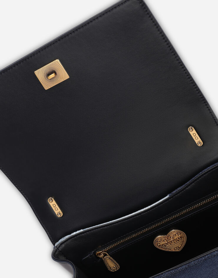 Dolce & Gabbana Medium Devotion bag in patchwork denim and plain calfskin Denim BB6652AO621