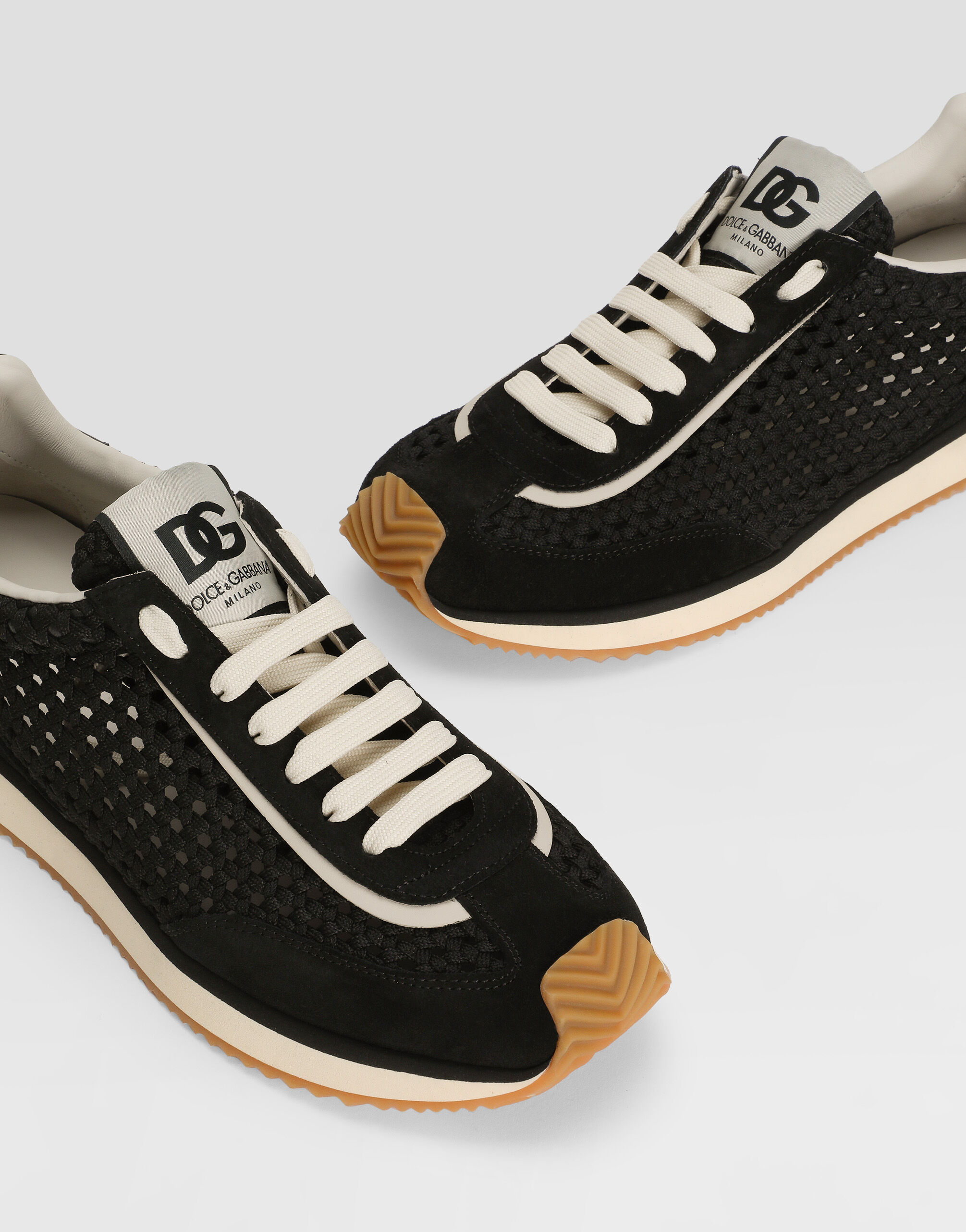 Mixed-material DG Cushion sneakers in Black for Men