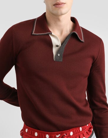 Dolce & Gabbana Wool polo shirt Dolce & Gabbana Wool polo shirt Bordeaux GXZDBTJCVH8