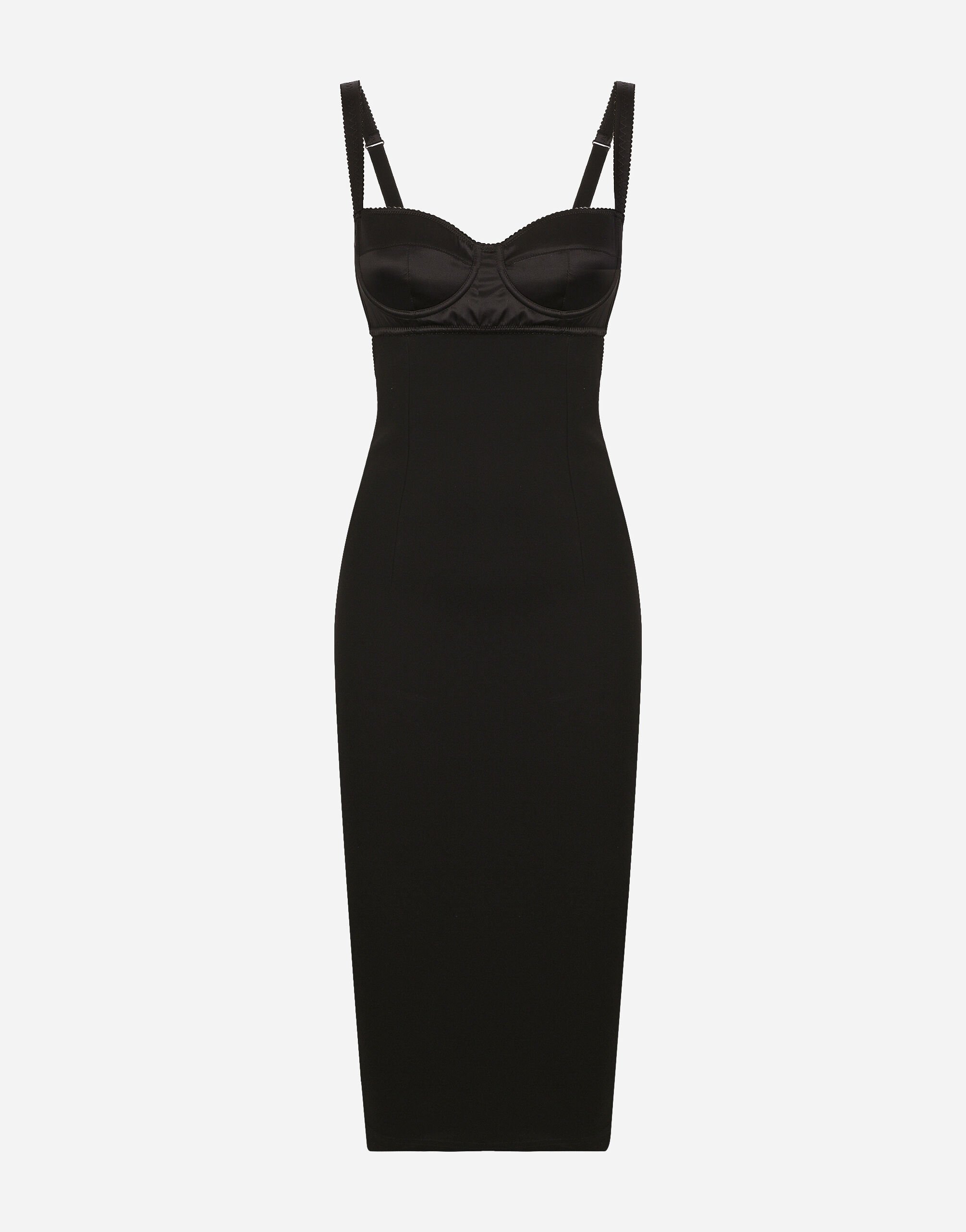 Dolce & Gabbana Jersey midi dress with corset-style bra top Print F6GADTHS1KD