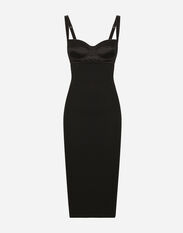 Dolce&Gabbana Jersey midi dress with corset-style bra top Brown FS215AGDBY0