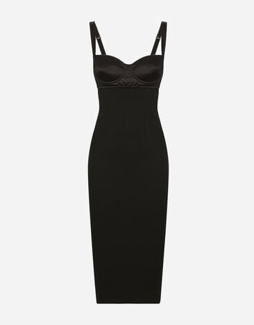 Dolce & Gabbana Jersey midi dress with corset-style bra top Print F6AHOTHS5NK