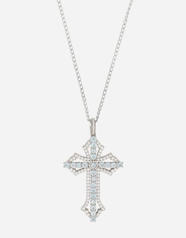 Dolce & Gabbana Colgante Sicily en oro blanco de 18 quilates, aguamarinas y diamantes Blanco WAQP1GWAQM1