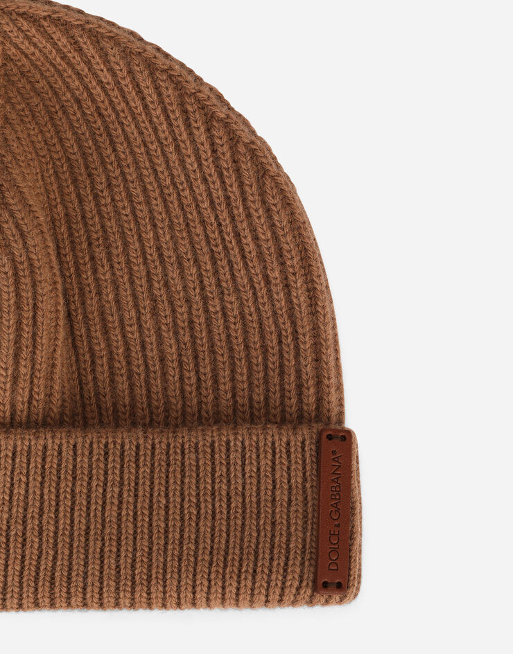 Dolce & Gabbana Wool fisherman’s rib knit hat Beige GXE84TJAV99