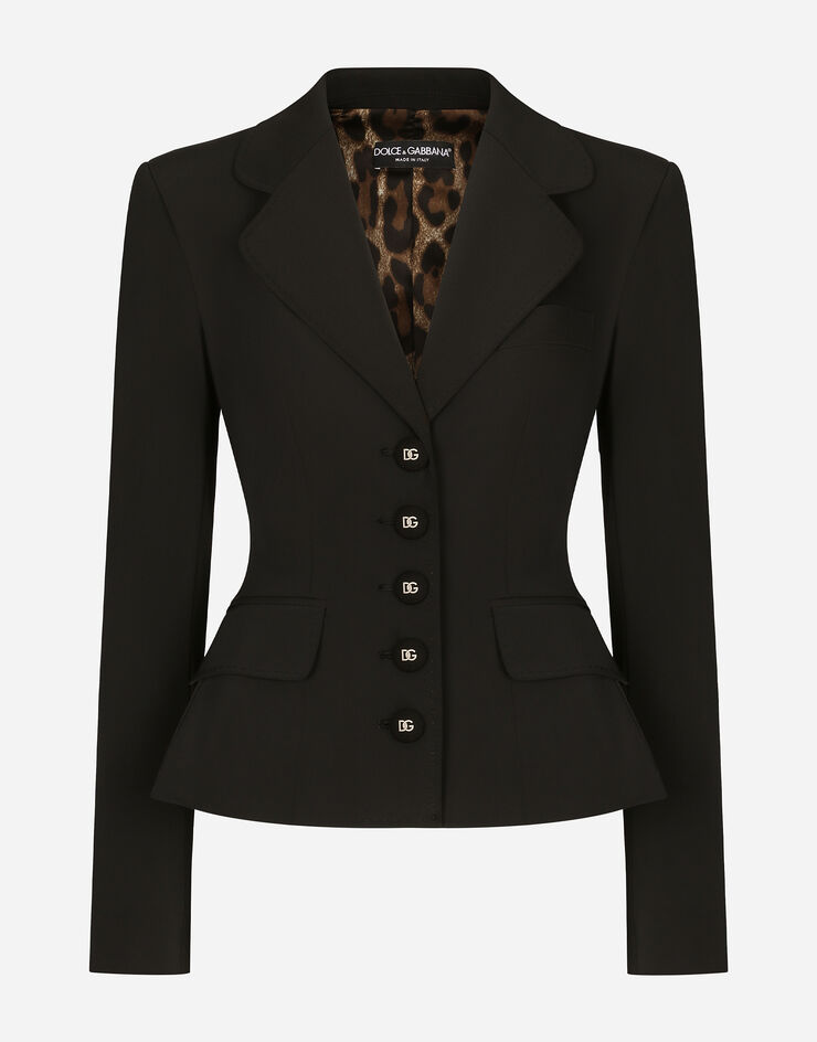 Dolce & Gabbana Veste Dolce en gabardine technique Noir F26DYTFURLI