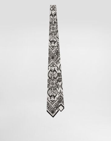 Dolce & Gabbana Галстук из шелкового твила с принтом в стиле майолики разноцветный GT147EG0WV7