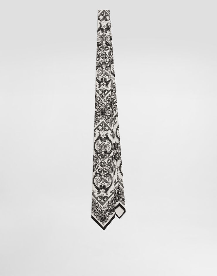 Dolce & Gabbana Majolica-print silk twill tie Multicolor GT147EG0WV7
