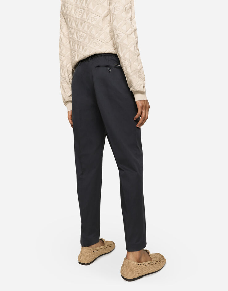 Dolce & Gabbana Pantalon en coton stretch Bleu GW13ETFUFJR