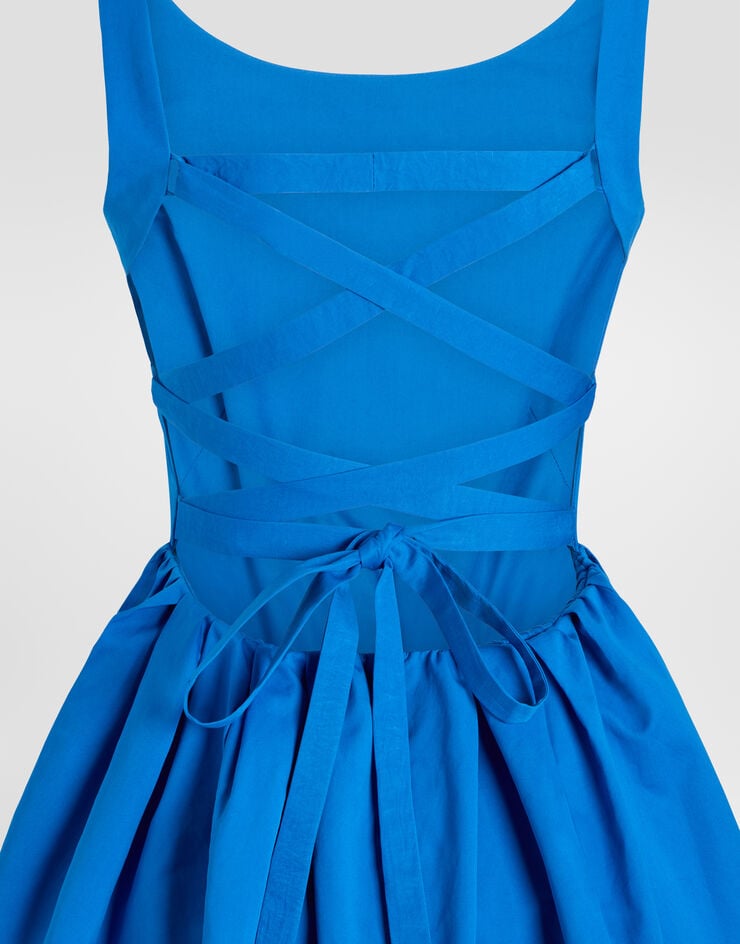 Dolce & Gabbana Kurzes Kleid aus Baumwolle Dolce & Gabbana Kurzes Kleid aus Baumwolle Azurblau F615WTFU62Q