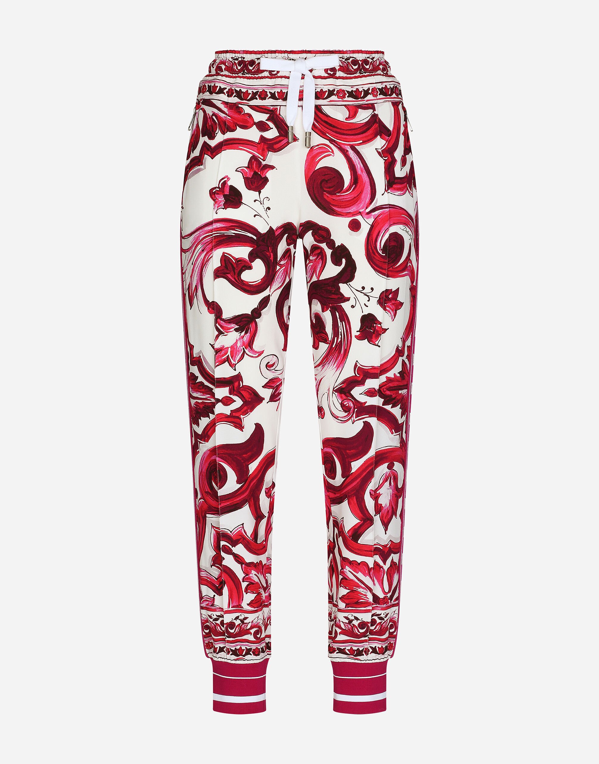 Dolce & Gabbana Majolica-print cady jogging pants Print FTC3HTHS5Q0