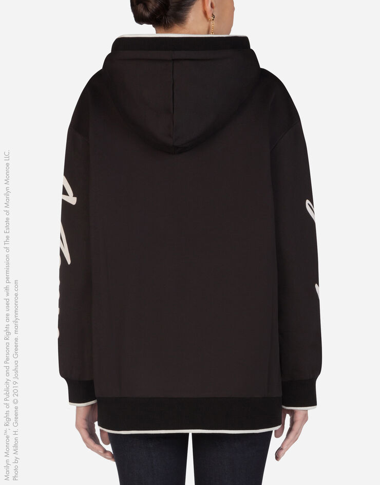 Dolce & Gabbana Jersey hoodie with marilyn monroe print BLACK F9F07TFI7SW