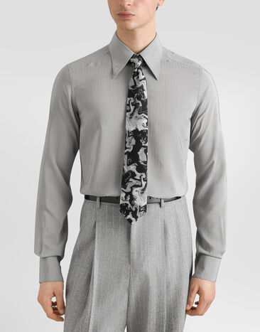 Dolce & Gabbana Krawatte aus Twill mit abstraktem Print Mehrfarbig GT147EG0WW1