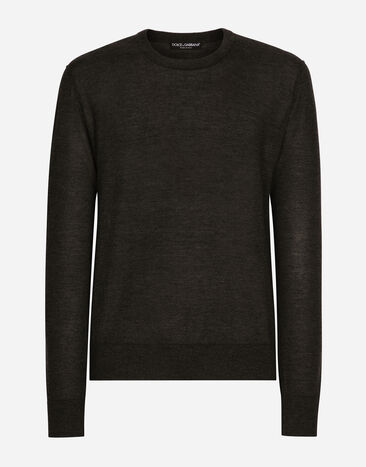 Dolce & Gabbana Crewneck sweater in cashmere Grey GX412TJAWLA