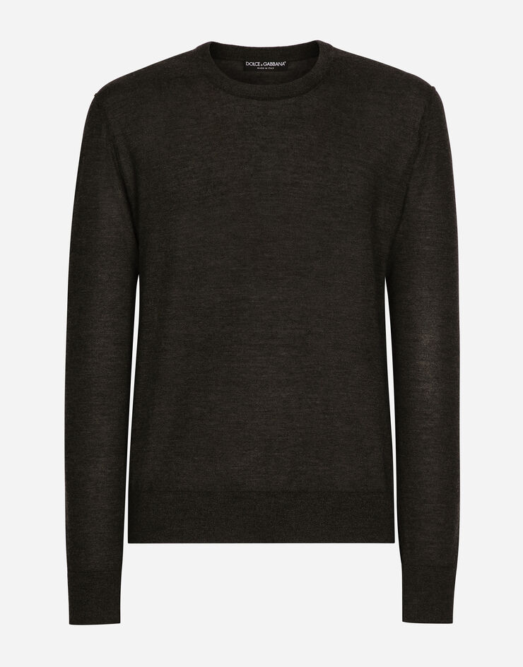 Dolce & Gabbana Rundhalspullover aus kaschmir GRAU GX412TJAWLA