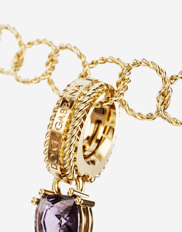 Dolce & Gabbana Charm R Rainbow alphabet aus 18-karätigem Gelbgold mit mehrfarbigen Edelsteinen GOLD WANR1GWMIXR