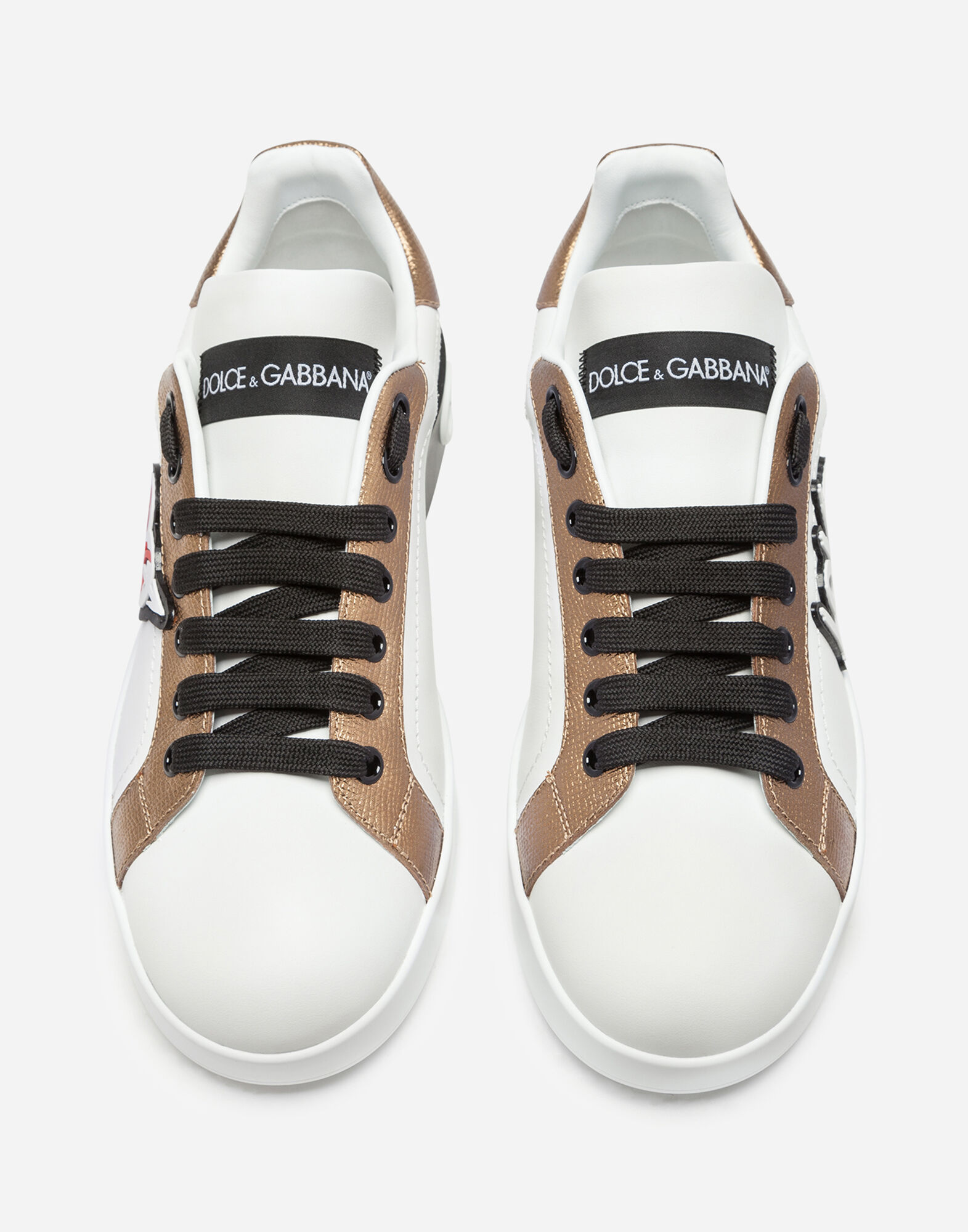 【DOLCE&GABBANA】カーフスキンポルトフィーノスニーカー パッチ DOLCE&GABBANA (ドルチェ ＆ ガッバーナ) パッチ付きカーフ