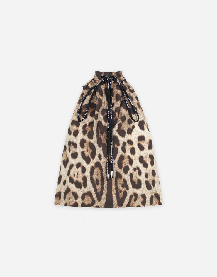 Dolce & Gabbana Short leopard-print swim trunks with plate Multicolor M4A06THSMW8