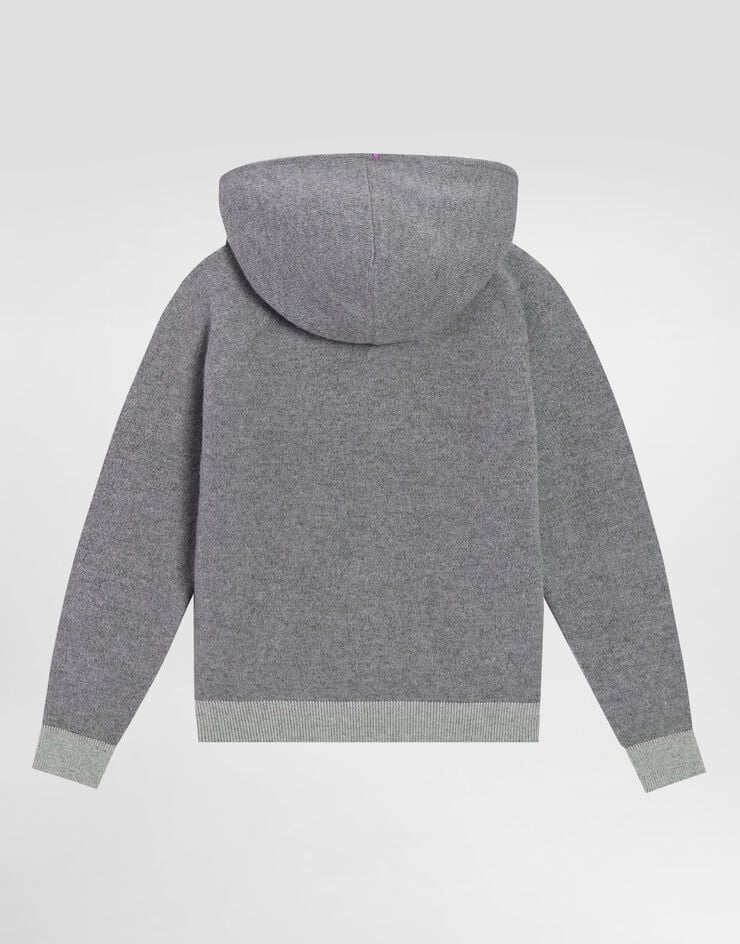 Dolce & Gabbana Wool and cashmere fleece cardigan Grey L4KWH7JGMB8