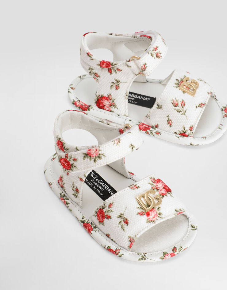 Dolce & Gabbana Little roses-print canvas sandals Dolce & Gabbana Little roses-print canvas sandals Multicolor DK0157A0231