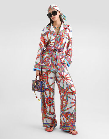 Dolce & Gabbana Carretto-print silk twill vanity trousers Multicolor FTDL6TGDDTI
