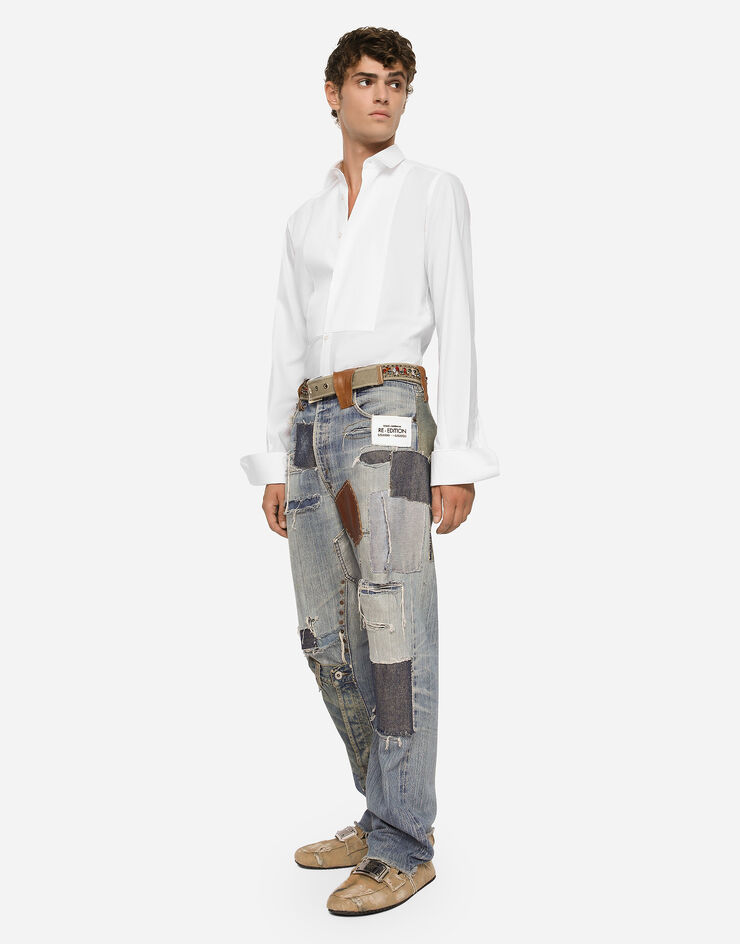 Dolce & Gabbana Jeans gerades Bein aus Patchwork-Denim Mehrfarbig GV1OXDGG131