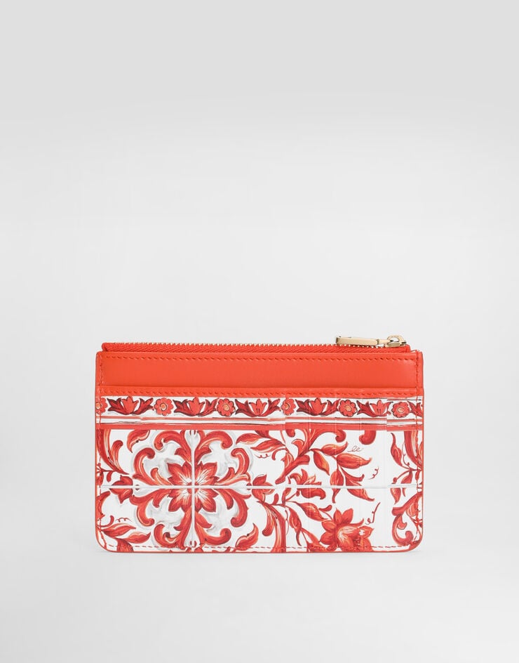 Dolce & Gabbana Majolica-print 3.5 calfskin card holder Multicolor BI1261AO026