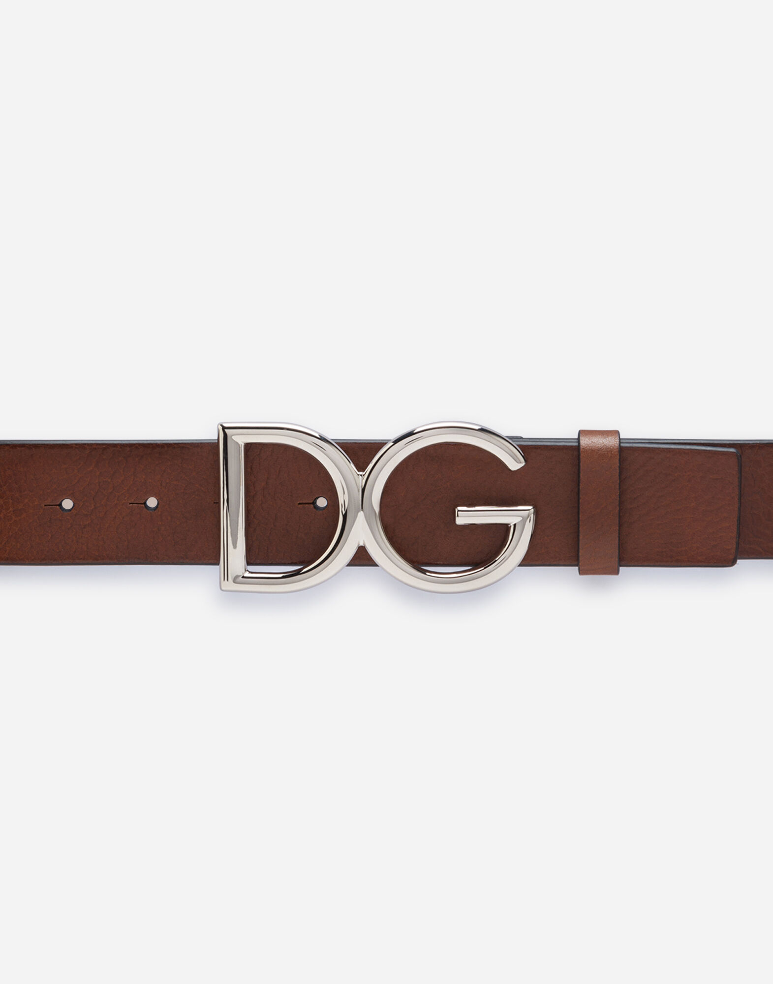 Dolce & Gabbana ブラウンレザーベルト Tumbled leather belt with DG logo in BROWN for Men | Dolce&Gabbana® US