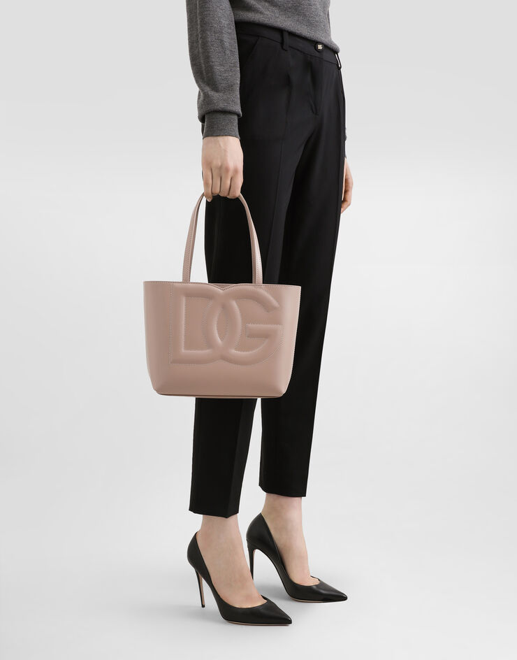 Dolce & Gabbana Small calfskin DG Logo shopper бледно-розовый BB7337AW576