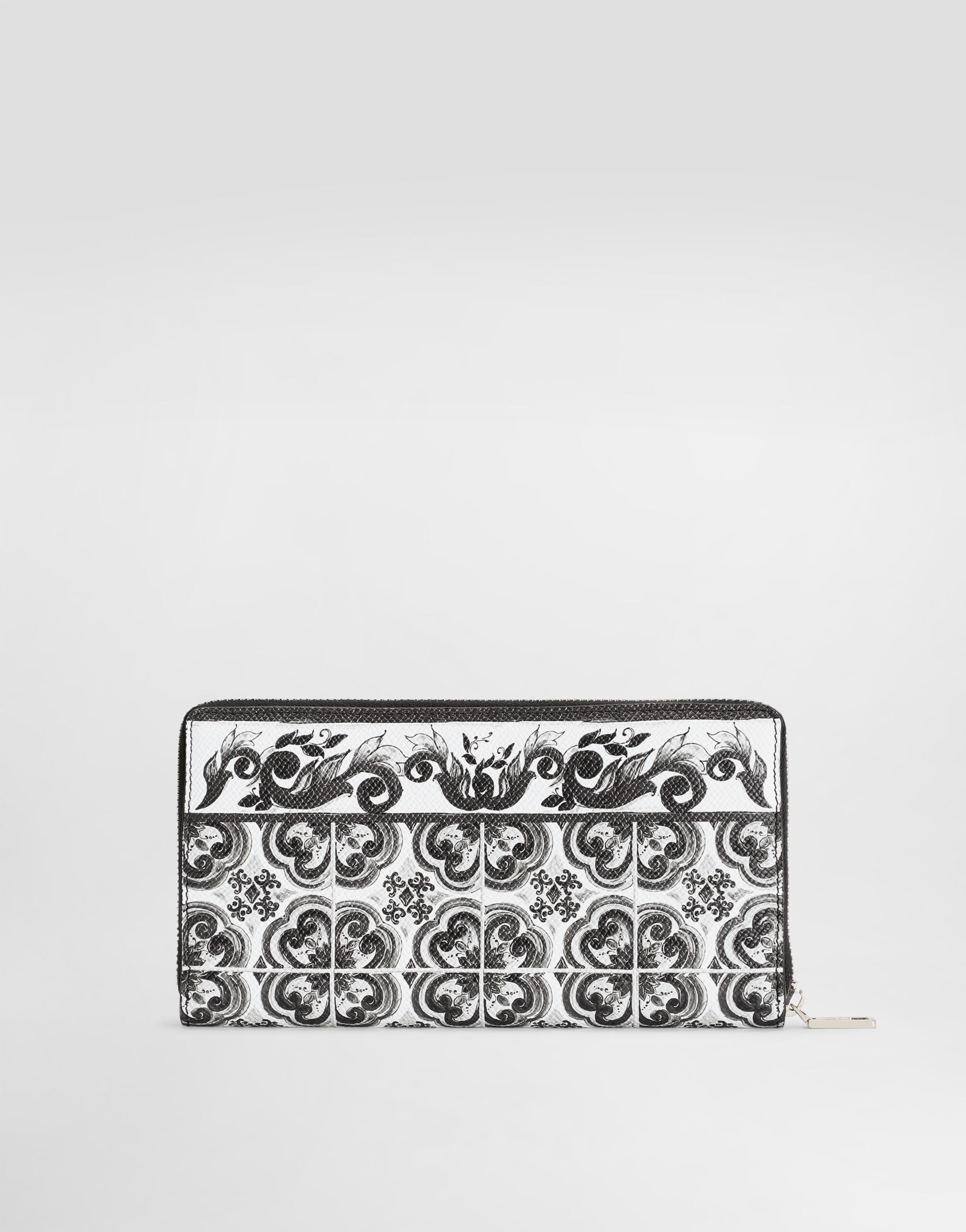Majolica-print calfskin wallet in Multicolor for Men