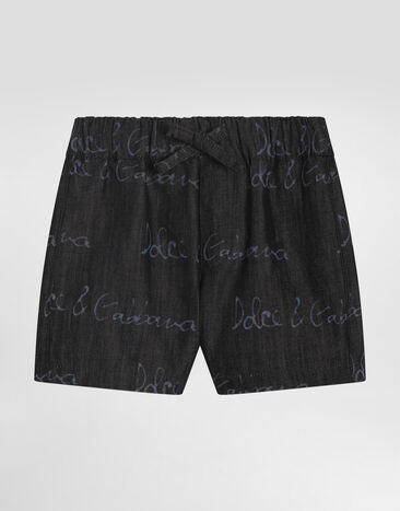 Dolce & Gabbana Denim shorts with Dolce&Gabbana logo Azure L13Q60FR50R