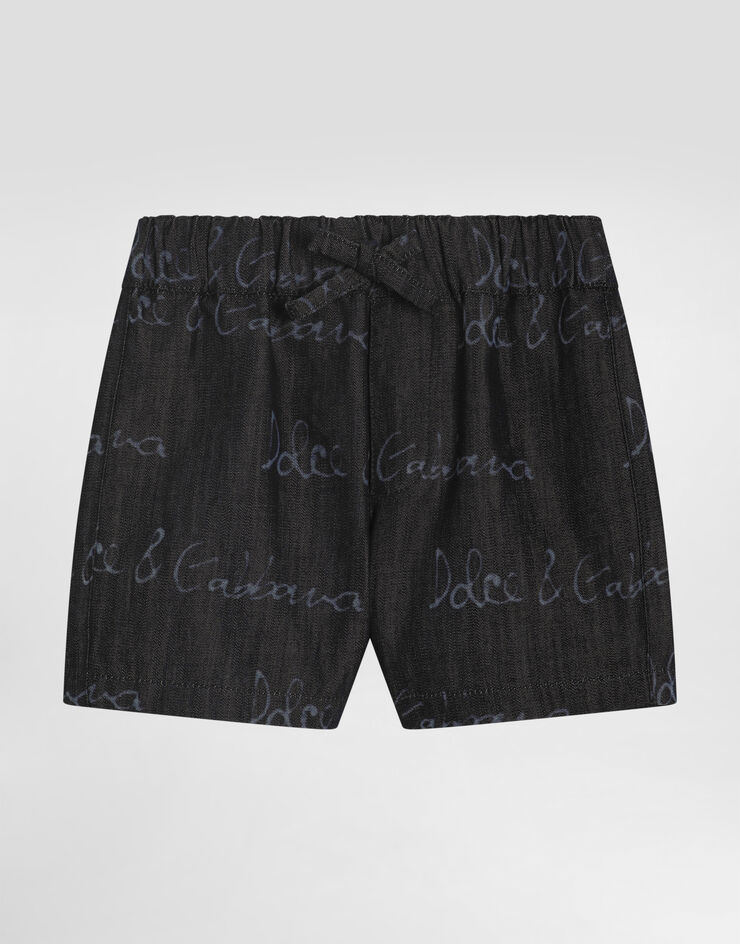 Dolce & Gabbana Denim shorts with Dolce&Gabbana logo Multicolor L13Q60LDC87