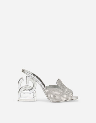 Dolce & Gabbana Mules with fusible rhinestone detailing and 3.5 heel Print CW2215A6L05