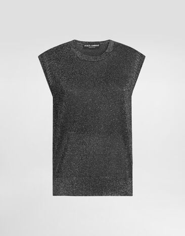 Dolce & Gabbana Metallic viscose tank top Multicolor FXT74TJGMCE