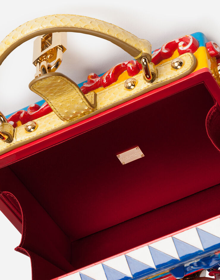 Dolce & Gabbana Bolso Dolce Box de madera pintado a mano Multicolor BB5970A2H42
